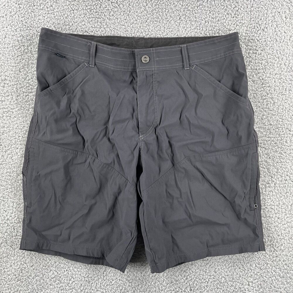 KUHL Shorts Mens 38 Gray Cargo Nylon Performance Hiking Casual Carpenter 11”